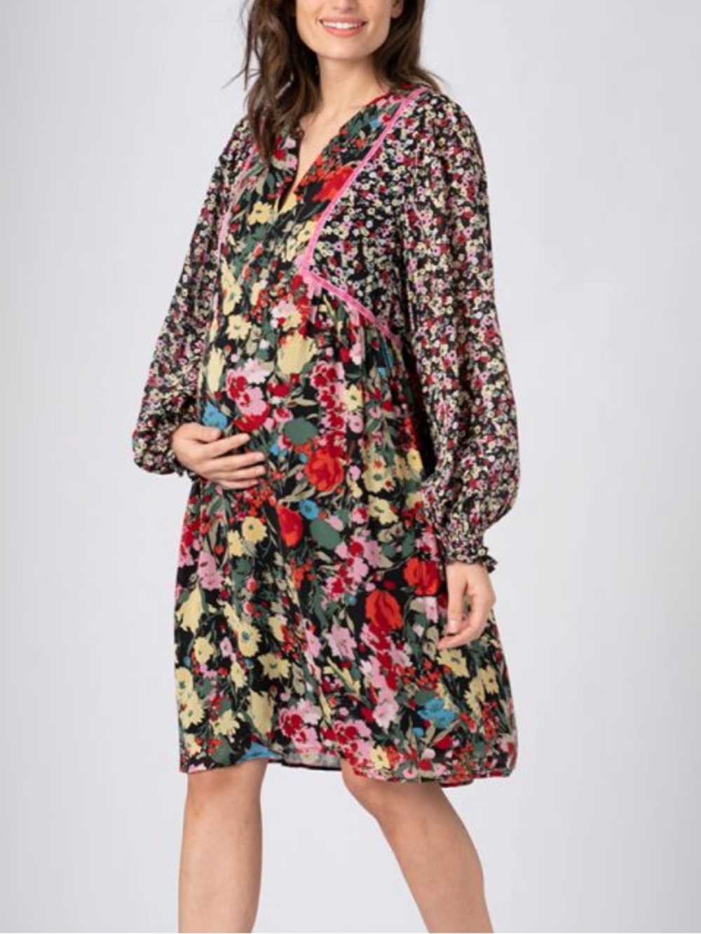 Luxe By Seraphine Floral Size 2 Maternity & Nursing Dress